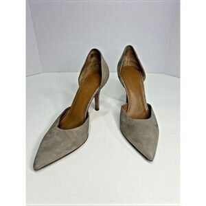 VINCE D'Orsay Women Suede Leather Tan High Heels Pointed Toe Italian Size 6M